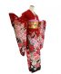 十三参り用の女の子着物[王道古典]赤に牡丹と菊に桜[身長159cmまで]No.8